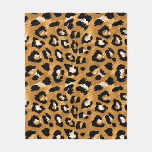 Leoparden der tierischen Haut: Aquarellmuster. Fleecedecke
