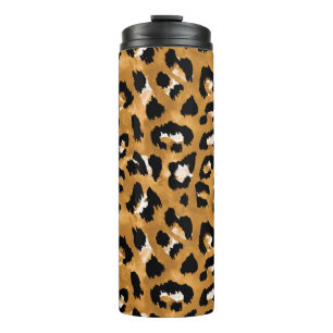 Leoparden der tierischen Haut: Aquarellmuster. Thermosbecher