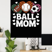 Leoparden-Druck-Ball-Mutter-Shirt Poster (Heimbüro)