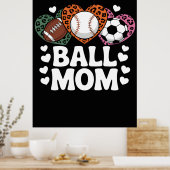 Leoparden-Druck-Ball-Mutter-Shirt Poster (Küche)