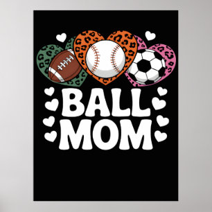 Leoparden-Druck-Ball-Mutter-Shirt Poster