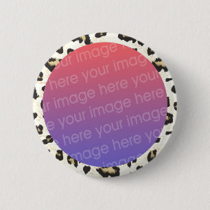 Leoparden-Druck-Fotorahmenrand Button