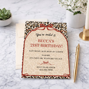 Leoparden-Druck Geburtstag   Schicker Tierdruck  Einladung