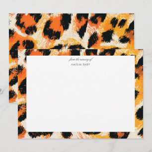 Leoparden-Druck Halloween-Baby-Bash-Notizkarte Mitteilungskarte