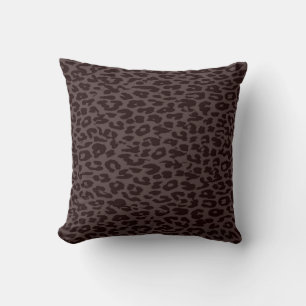 Leoparden-Druck-Haut Fell Dunkelbraun Retro Kissen