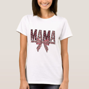 Leoparden-Druck-Mama-Design – Cute Bow Mom Life Ar T-Shirt