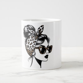 Leoparden-Druck Mode Mädchen Kaffeetasse Jumbo-Tasse