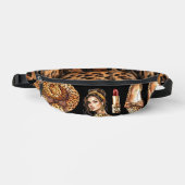Leoparden-Druck Mode schwarzer Hintergrund Bauchtasche (Vorderseite)
