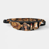 Leoparden-Druck Mode schwarzer Hintergrund Bauchtasche (Vorderseite)