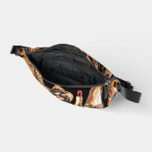 Leoparden-Druck Mode schwarzer Hintergrund Bauchtasche (Offen)