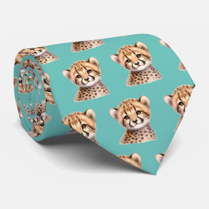 Leoparden-Druck Moderne Kawaii Süße Geparden Babys Krawatte