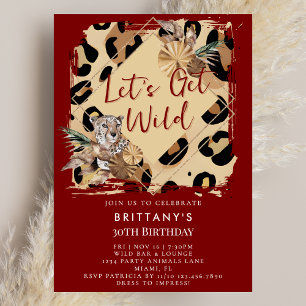 Leoparden-Druck-Party-Tier Wilde-Jungle-Geburtstag Einladung