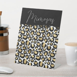 Leoparden-Druck-Party-Tisch-Schild Sockelschild