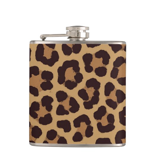 Leoparden-Druckmuster Flachmann (Vorderseite)