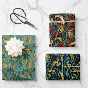 Leoparden Dschungel Geschenkpapier Set