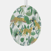 Leoparden Dschungel: Tropische Kinder nahtlos. Ornament Aus Glas (Vorderseite Rechts)