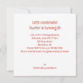 Leoparden feiern, leopardenes Bild Geburtstag Einladung (Rückseite)