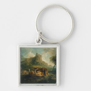 Leoparden Georges Stubbs am Spiel, c.1763-8 Schlüsselanhänger