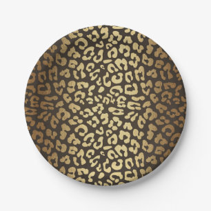 Leoparden Gepard Tierfell Druck Modern Glamour Gol Pappteller