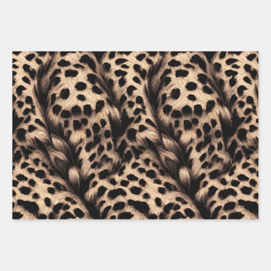 Leoparden Geschenkpapier Set (Vorderseite)