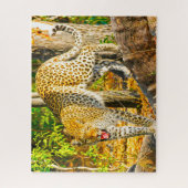 Leoparden große Katzen. Puzzle (Vertikal)