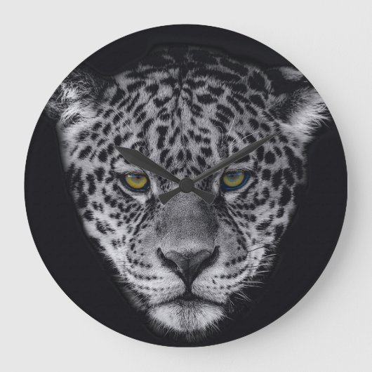 Leoparden Große Wanduhr (Vorderseite)