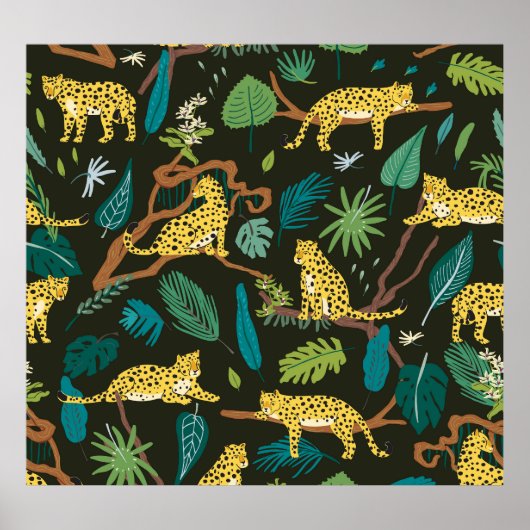 Leoparden im Dschungel: Vintag Poster (Vorne)