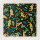 Leoparden im Dschungel: Vintag Puzzle (Horizontal)