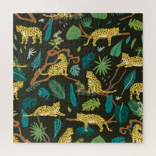 Leoparden im Dschungel: Vintage Wild Puzzle