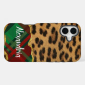 Leoparden-Karo  iPhone Hülle (Rückseite (Horizontal))