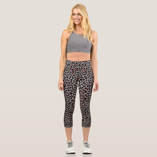 Leoparden-Leggings Capri Leggings (Vorderseite)