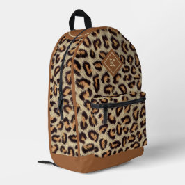 Leoparden-Leopardenstruktur, Monogramm Bedruckter Rucksack