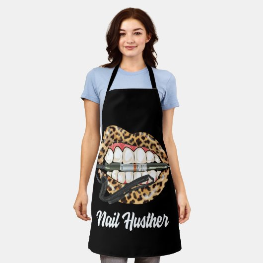 Leoparden mit Nageltechniker Coole Nagelnagel Schürze (Getragen)