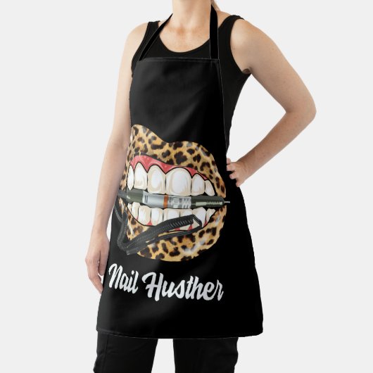 Leoparden mit Nageltechniker Coole Nagelnagel Schürze (InSitu)