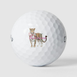 Leoparden-Monogramm-Name Golfball