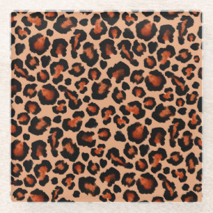 Leoparden Pelz, Aquarell, nahtloser Hintergrund. Glasuntersetzer