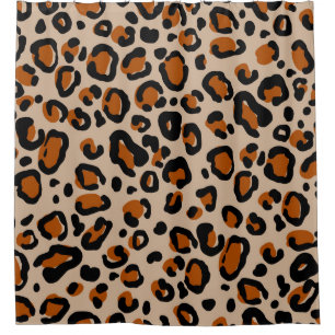 Leoparden Pelzdesign, nahtloses Muster. Duschvorhang