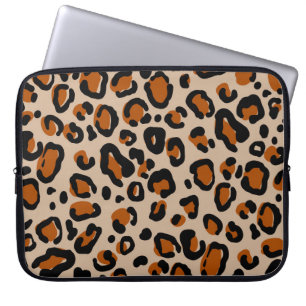 Leoparden Pelzdesign, nahtloses Muster. Laptopschutzhülle