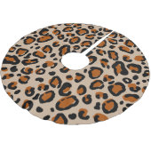 Leoparden Pelzdesign, nahtloses Muster. Polyester Weihnachtsbaumdecke (Schrägansicht)