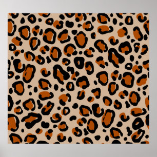 Leoparden Pelzdesign, nahtloses Muster. Poster