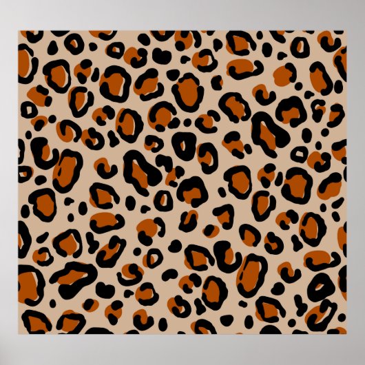 Leoparden Pelzdesign, nahtloses Muster. Poster (Vorne)