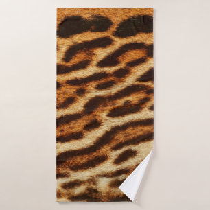 Leoparden Pelztexturen. Tierdruck Badehandtuch