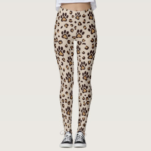 Leoparden-Pfotenabdruck-Muster Tier Leggings