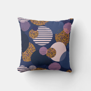 Leoparden Punkte: Dunkelblaue Eleganz. Kissen