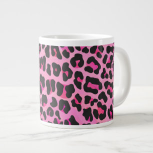 Leoparden, Schwarz und Hot-Pink Jumbo-Tasse