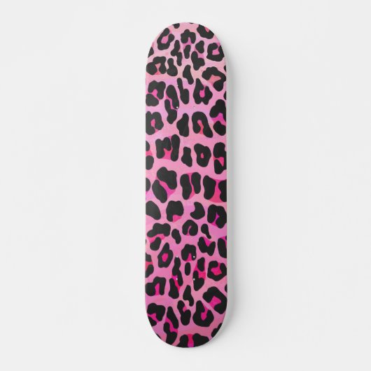 Leoparden, Schwarz und Hot-Pink Skateboard (Vorne)