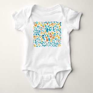 Leoparden Spots: Farbige Vintage Textur. Baby Strampler