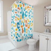 Leoparden Spots: Farbige Vintage Textur. Duschvorhang (Beispiel)