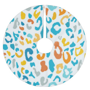 Leoparden Spots: Farbige Vintage Textur. Polyester Weihnachtsbaumdecke