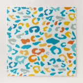 Leoparden Spots: Farbige Vintage Textur. Puzzle (Horizontal)